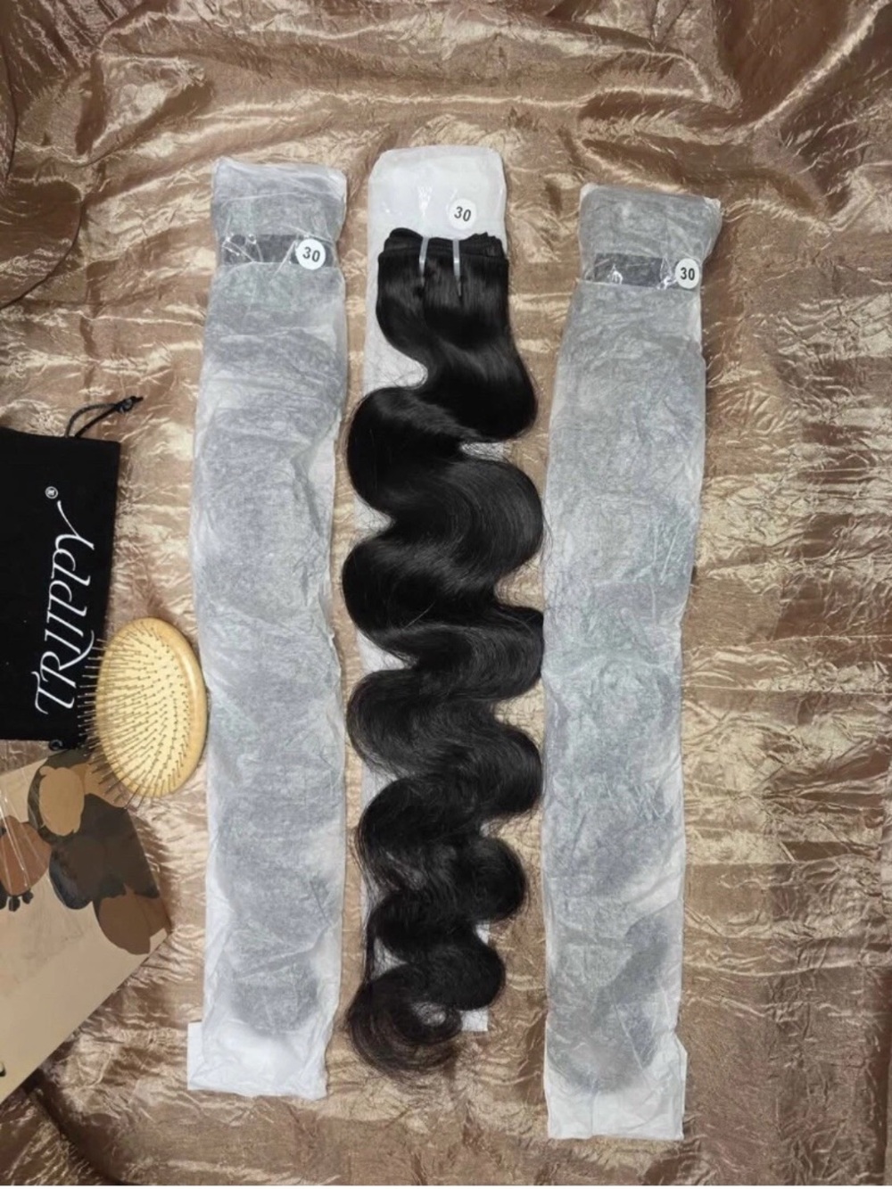 TRIIPPY Luxury 30 Inch Body Wave Human Hair Bundles 3-Pack Raw Cambodian Black